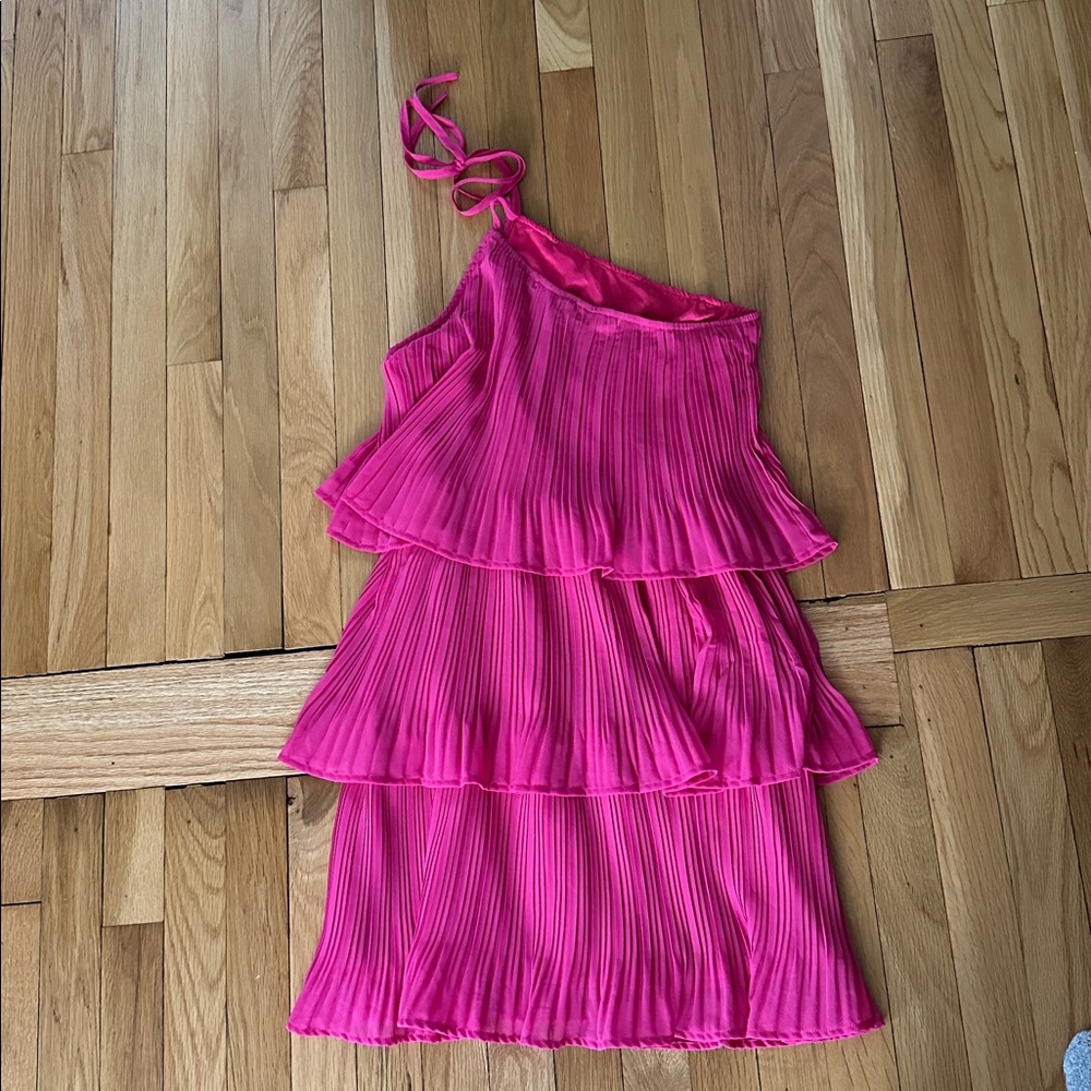 ZESICA Pink Tiered One-Shoulder Dress - Picture 4 of 4